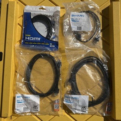 Lot of (4) HDMI cables 6 Ft- 3ft Binary 4k Zigen