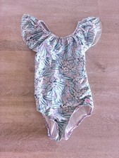 Ruffle Butts swimsuit purple floral plumeria girls Size 7 one piece E