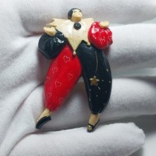 Vintge Peirot Plastic Jester Brooch