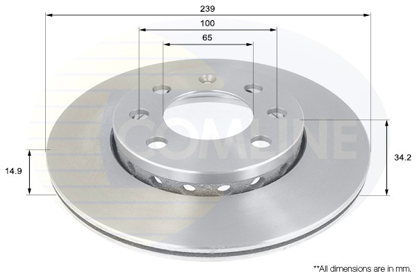 2 PCS COMLINE ADC1454V Brake Disc