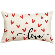 Valentines Pillow Covers 12x20 inch Valentines Day 20" x 12" Pack of 1 Beige