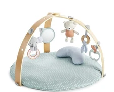 Ingenuity Cozy Spot Reversible Duvet Activity Gym Play Mat Wooden Toy Bar Loamy