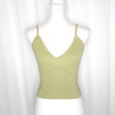 BILLABONG Point Her Out Cami Knit Crop Top in Light Sage Green Size M Pre-Owned