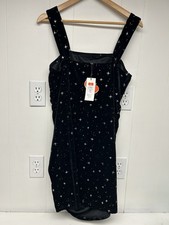 Cider Black Velvet Silver stars Sleeveless Dress NWT XL Plus Whimsigoth Y2K