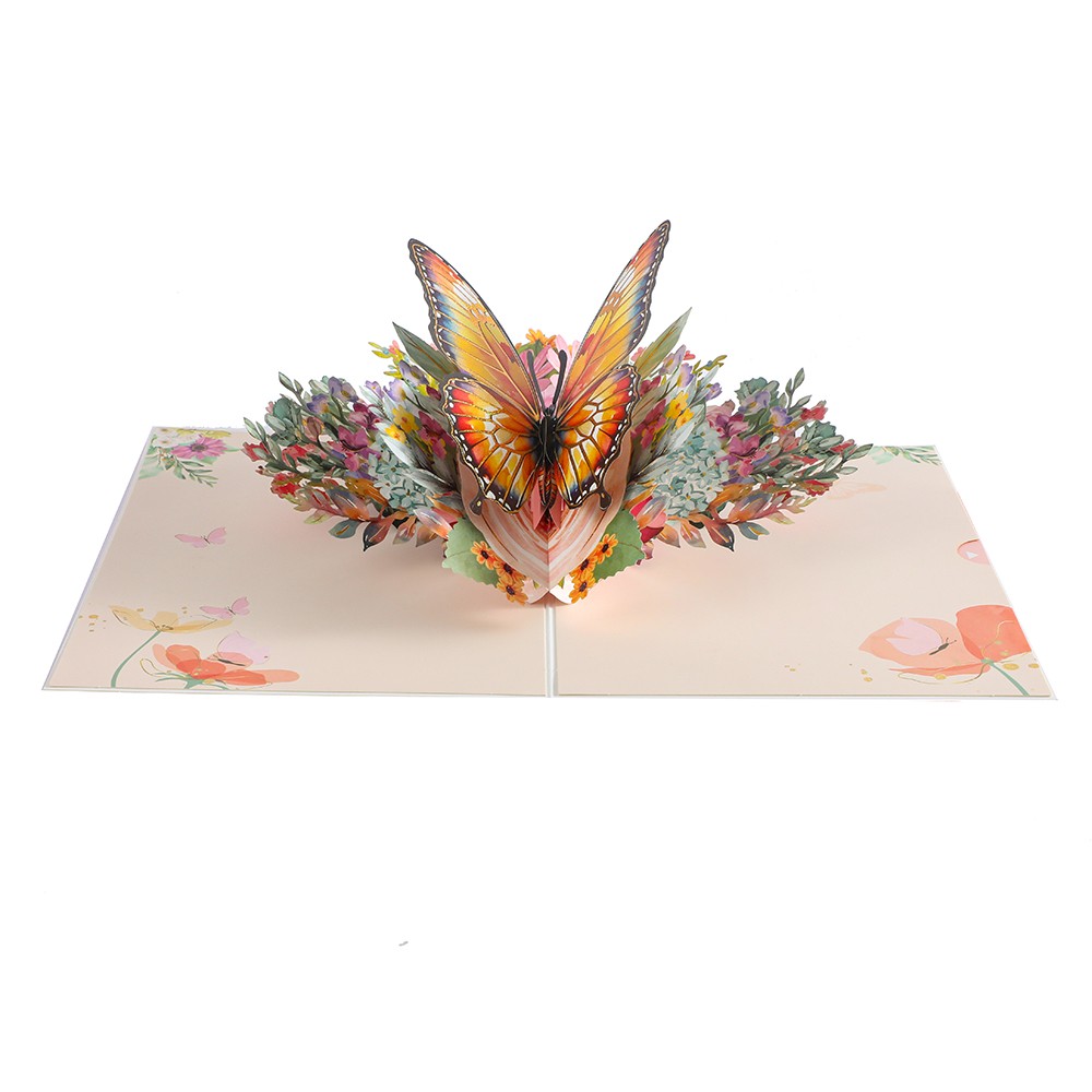 Brightfeel Sunset Glow Butterfly 3D Pop Up Greeting Card - White - Image 2