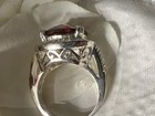925 Sterling Silver Cocktail Ring Cushion-Cut Red Stone Prong Set Size 8.5 — photo 9