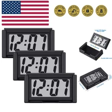 3 Pieces Mini Digital Clock Small Digital Clock Stick on Battery Operated Sel...