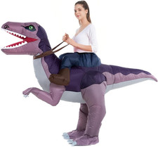 HSCTEK Adult Inflatable Ride on Dinosaur Costume, T-Rex, Velociraptor, Tricerato
