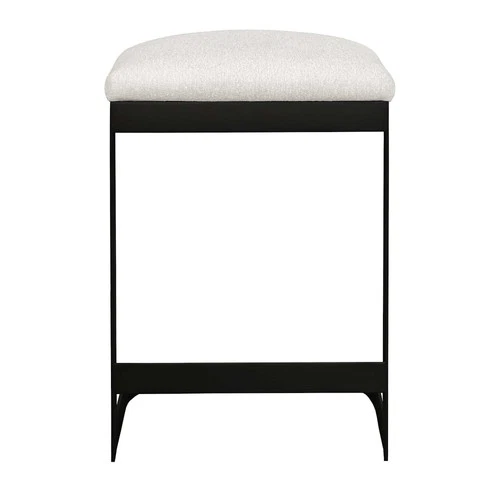 Uttermost 23948 Maude 17"W Olefin Counter Stool - Java Black / Taupe Gray - Picture 4 of 6