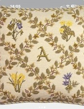 EHRMAN Spring Flowers & Leaves ALPHABET CUSHION rare TAPESTRY NEEDLEPOINT KIT