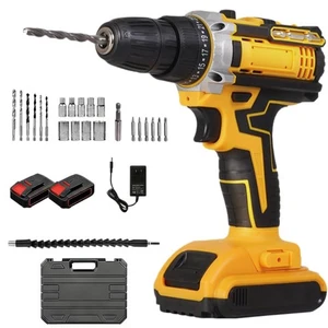 21V Cordless Drill Driver Set, 35N.m Max Torque Drill with 21+1 Torque Settin...