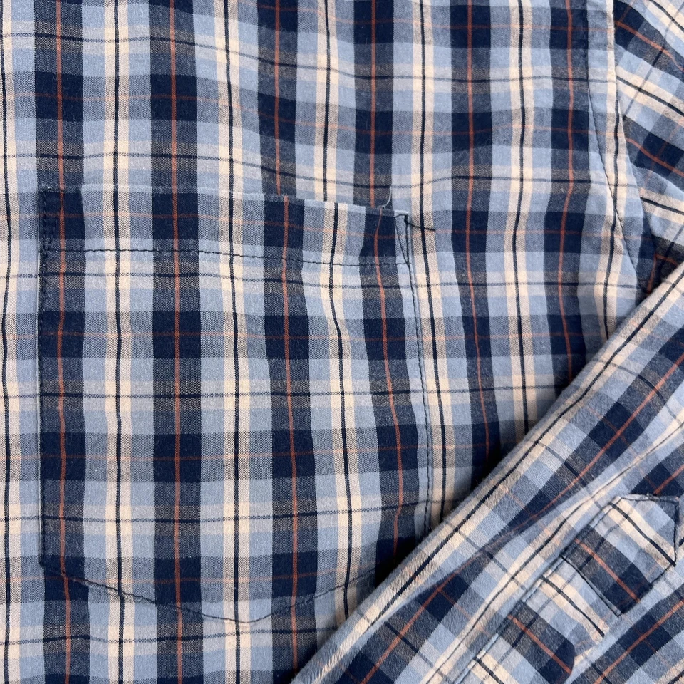 Fossil Button Down Shirt Mens Large Blue Plaid Classic Fit Long Sleeve Casual - Image 3 of 4