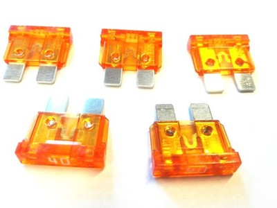 10x Flachstecksicherung 40A / 32V / orange