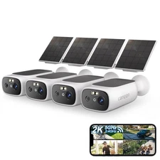 2K Solar Security Cameras Wireless Outdoor-2.4/5Ghz WiFi Cameras for Home Sec...