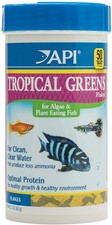 API Tropical Greens Flakes Food for Algae and Plant Eating Fish 2.1 Ounces