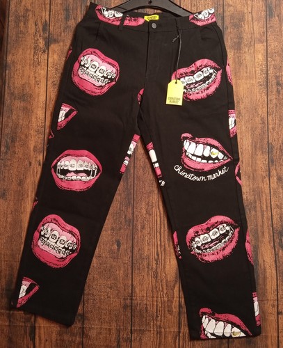 Chinatown Market NWT Brace Face Men's Pants Size 34 Black