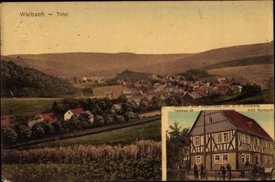 Ak Wahlbach Burbach im Siegerland, Gasthof zum Jägerhaus, Blick... - 10511519