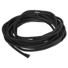 25 Ft - 1/4 in Expandable Braided Cable Sleeving, PET Split Sleeving, Black