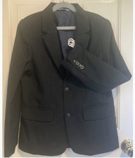 Cat  Jack Boy's Classic Blazer Jacket Black Year Round Fully Lined Size 12