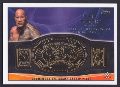 The Rock Dwayne Johnson 2015 Topps WWE Intercontinental Championship Plate Relic