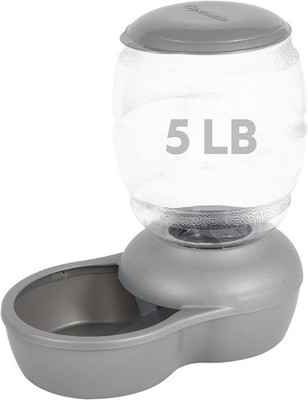Replendish Feeder W/ Automatic Cat & Dog Feeder 5 LB Pearl Silver Grey Made in