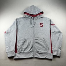 Stanford University Hoodie Sweatshirt Mens Large Gray Colosseum Cardinal Zip