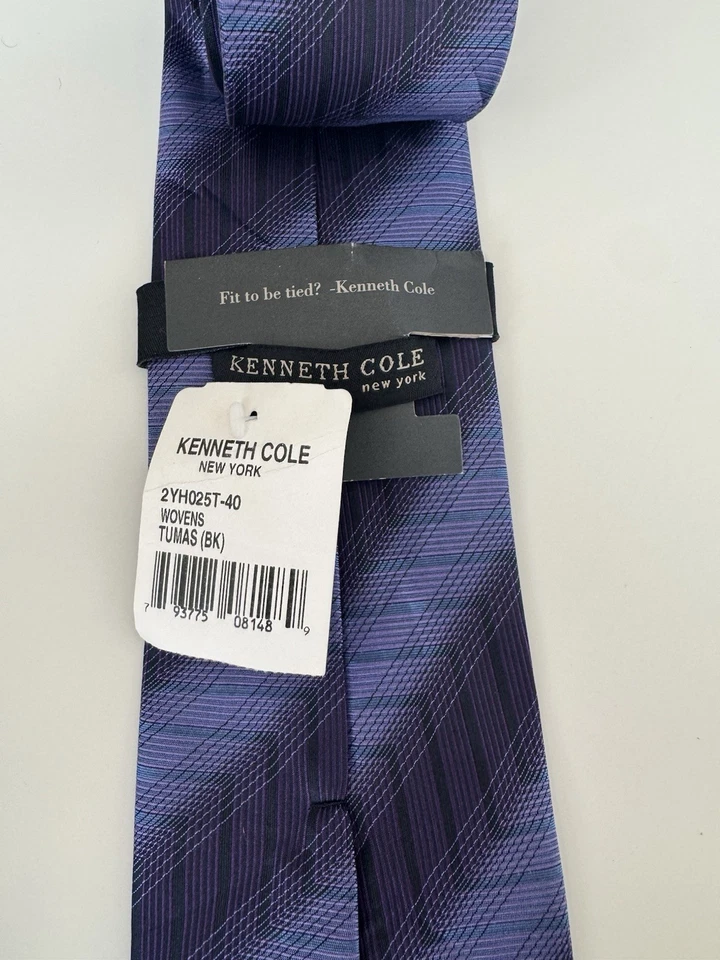 Corbata de seda geométrica púrpura Kenneth Cole Foto 3 de 3
