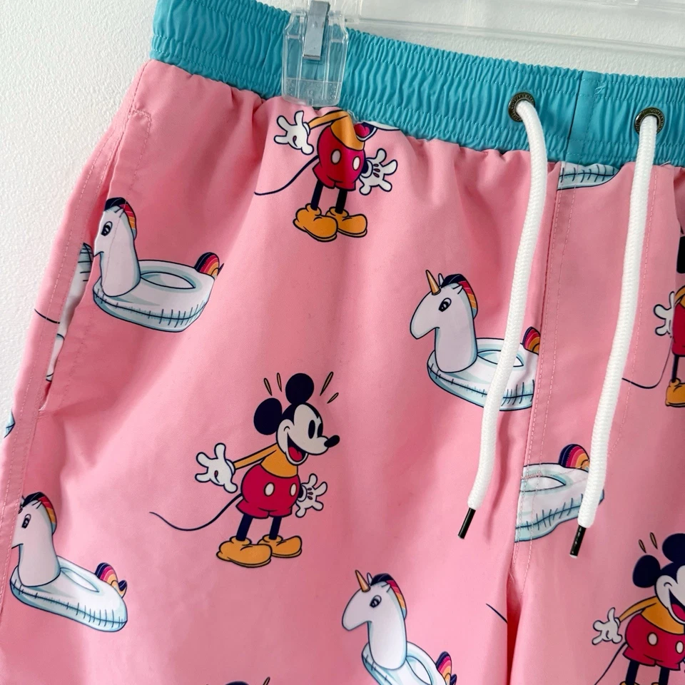 Shorts de tabuleiro Neff Disney Mickey Mouse masculino L rosa unicórnio vôlei grande - Imagem 3 de 4