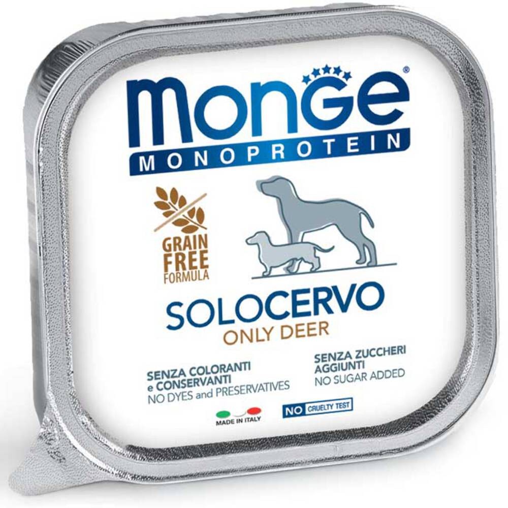 MONGE SOLO MONOPROTEICO CON CERVO 150 GR.