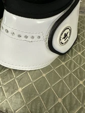 Horse Bell Boots, PFIFF Brand, White Embellishing With Rhine Stones Medium
