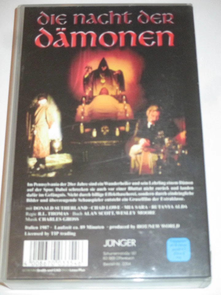 Jünger Video - Die Nacht der Dämonen - VHS/Gruselfilm/Donald Sutherland - Bild 2 von 2