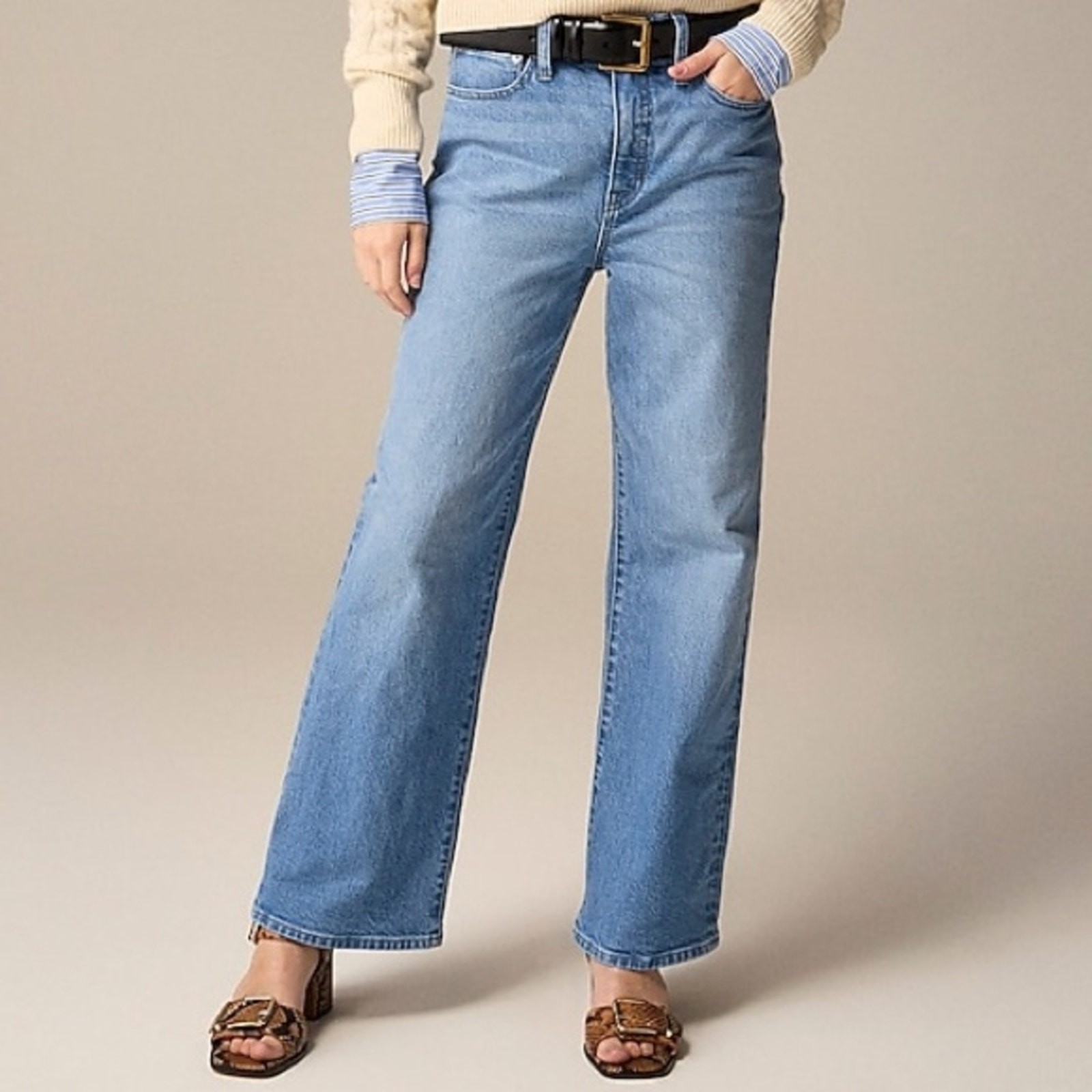NWT J.Crew High-rise slim-wide jean in 1996 semi-stretch blue wash Size 33