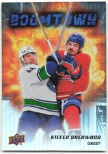 2025-26 Upper Deck Series 2 Boomtown #BT-12 Kiefer Sherwood Vancouver Canucks