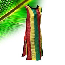 Fishnet Beach Mesh Dress Ladies Empress Rasta Stripes Reggae ONE SIZE FIT