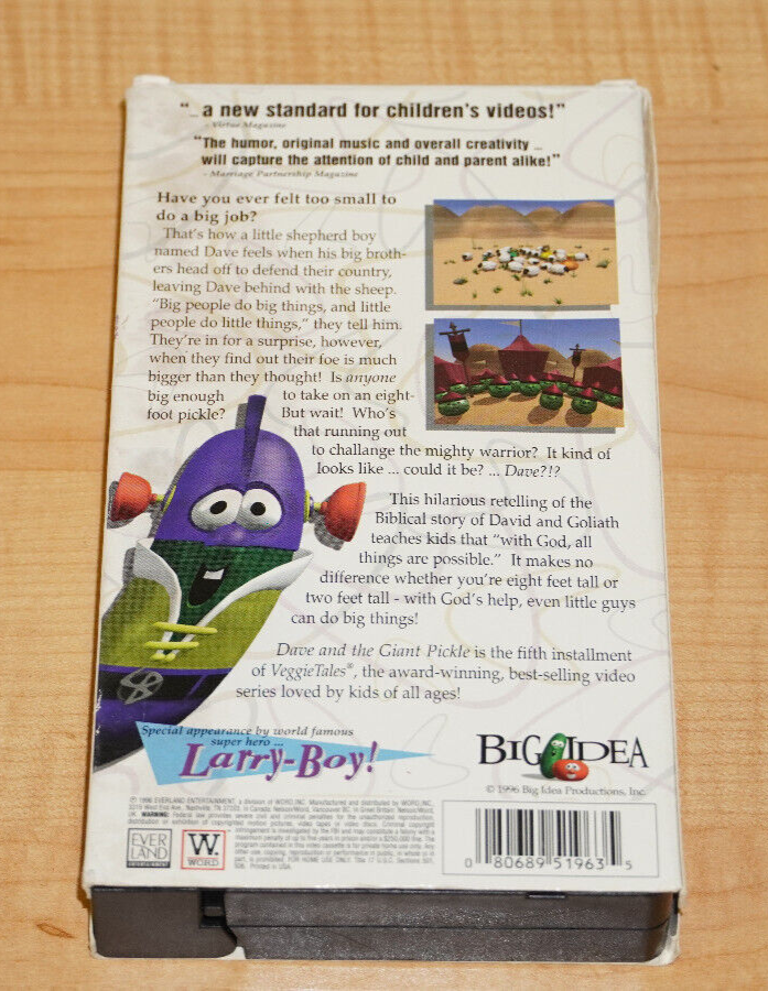 VeggieTales - Dave And The Giant Pickle (VHS, 1996) | eBay