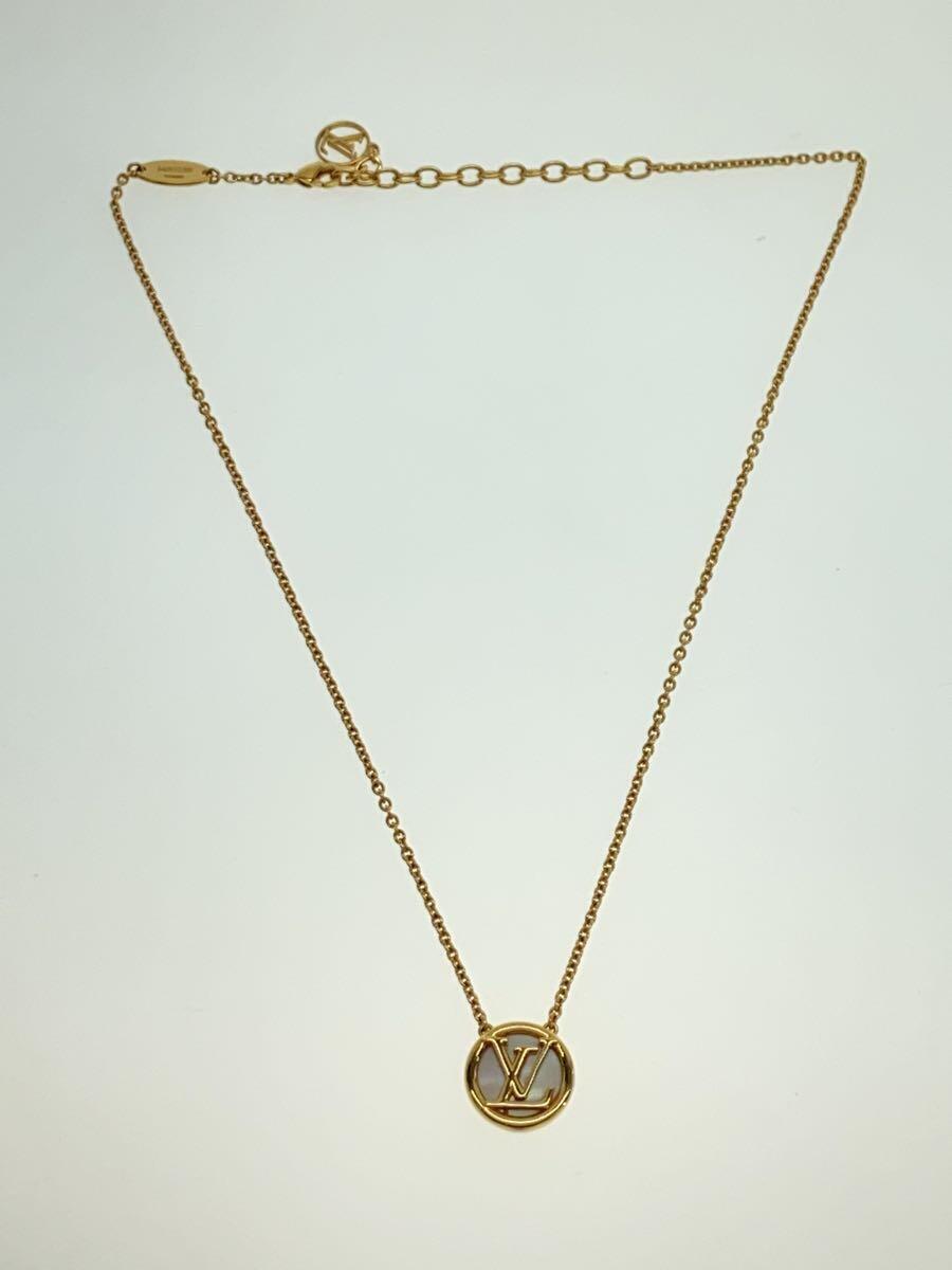 LOUIS VUITTON LV Circle Necklace M80259 Gold Length 43 LOUIS VUITTON LV Circle Necklace M80259 Gold Length 43