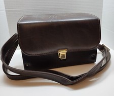 VTG Camera Bag Faux Leather Brown Vinyle