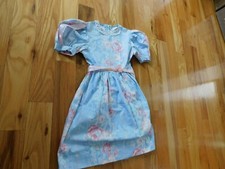 Ruth of Carolina Girl Dress Vintage USA Pink Rose Medallion Satin Tieback Size 6