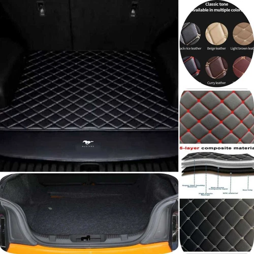 For Ford Mustang Coupe/Convertible Car Floor Mats & Trunk Mat Waterproof Carpets - Picture 50 of 52