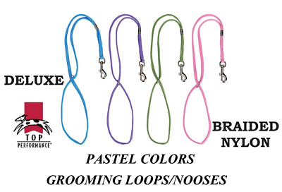4-Top Performance BRAIDED Nylon 18'' DELUXE LOOP SET PET Grooming Table Arm NOOSE