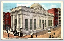 Lynchburg Virginia~First National Bank~Dome On Roof~4 Columns~Busy Corner~1917