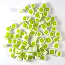 Lime Green  White Square SQ08-96 Millefiori COE 96 Glacial Art Glass