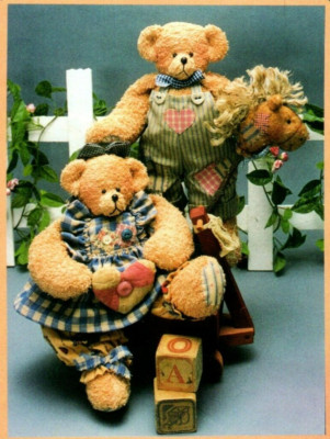 Bucky & Beth Bear Folk Doll Sewing Pattern Soft Sculpture Country Cottage
