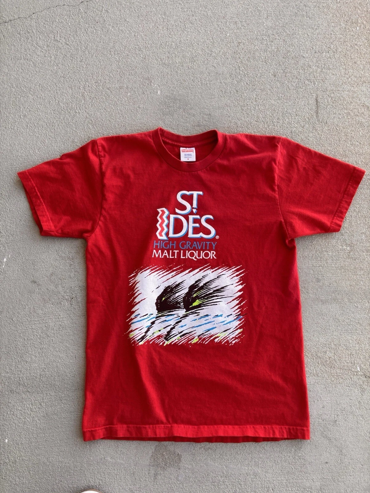 Tee shirt Supreme St Ides SS16 rouge moyen authentique taille M medium