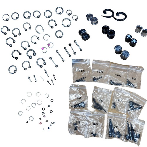 Large Assorted Lot Of Vintage High Grade Surgical Steele Body Jewelry - Picture 2 of 14