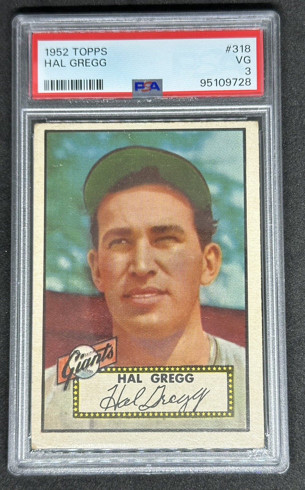 1952 Topps Baseball #318 Hal Gregg PSA 3