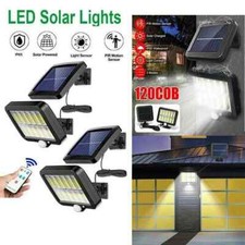 Solar Powered COB LED Wall Light PIR Motion Sensor Outdoor Waterproof Lamp