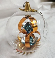 Resl Lenz West Germany Gold Foil 3D Spinner Ornament Circle Ornament Spinner