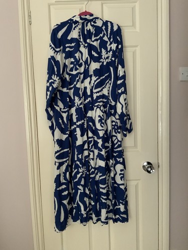 Vestido camisero de viscosa para damas H&M, talla M, azul/floral, nuevo sin etiquetas - Imagen 2 de 22
