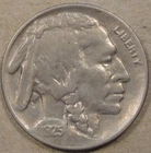 1925-S Buffalo Nickel 5c AU+ as Pictured
